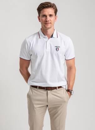 Polo țesătură jersey mâneci scurte alb CAMBERABERO bărbat