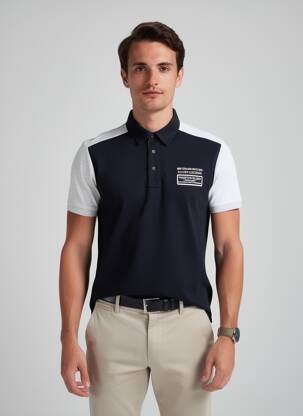Polo croială cambrată mâneci scurte negru CAMBERABERO bărbat