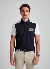 Polo croială cambrată mâneci scurte negru CAMBERABERO bărbat