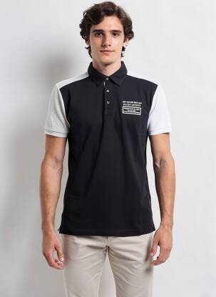Polo țesătură jersey mâneci scurte negru CAMBERABERO bărbat