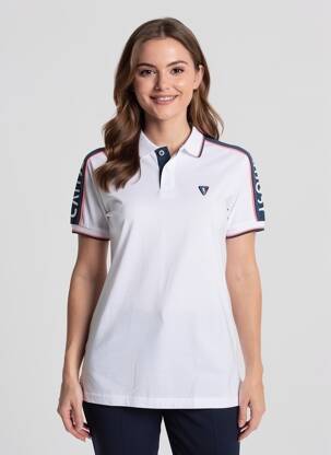 Polo croială dreaptă mâneci scurte alb CAMBERABERO femeie