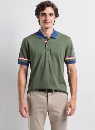 Polo elasticitate mâneci scurte verde CAMBERABERO bărbat