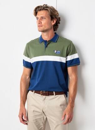 Polo broderie cu motive brodate mâneci scurte verde CAMBERABERO bărbat