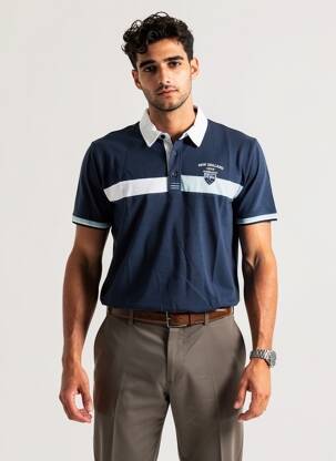 Polo țesătură jersey mâneci scurte albastru CAMBERABERO bărbat