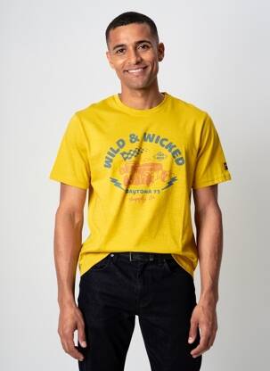 Tricou croială dreaptă mâneci scurte galben DAYTONA bărbat