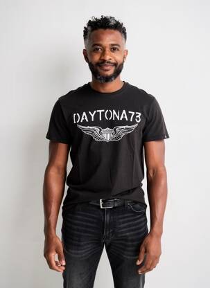 Tricou elasticitate mâneci scurte negru DAYTONA bărbat
