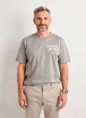 Tricou țesătură melanj mâneci scurte gri DAYTONA bărbat