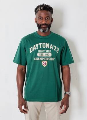 Tricou croială dreaptă mâneci scurte verde DAYTONA bărbat