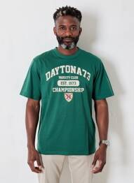 Tricou croială dreaptă mâneci scurte verde DAYTONA bărbat