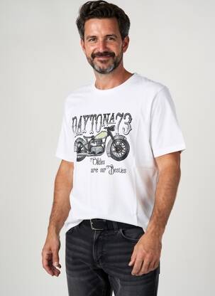 Tricou elasticitate mâneci scurte alb DAYTONA bărbat