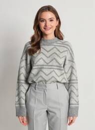 Pulover elasticitate mâneci lungi gri B.YOUNG femeie