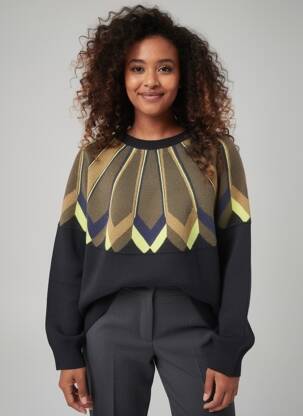 Pulover elasticitate mâneci lungi negru LILI SIDONIO femeie
