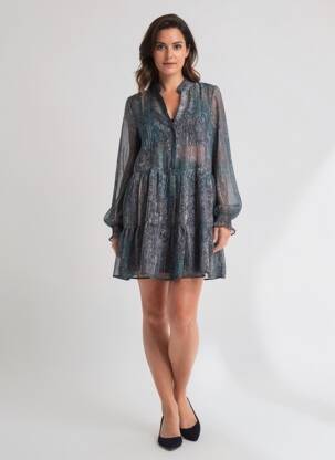 Rochie scurtă mâneci lungi mâneci lungi verde MOLLY BRACKEN femeie