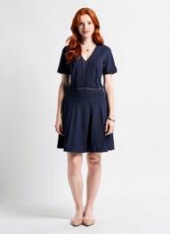 Rochie midi mâneci scurte mâneci scurte albastru LA PETITE ETOILE femeie