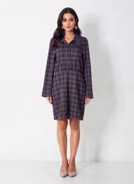 Rochie midi mâneci lungi mâneci lungi violet ICHI femeie