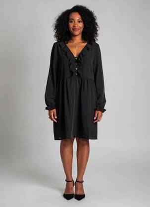 Rochie midi mâneci lungi mâneci lungi negru MOLLY BRACKEN femeie