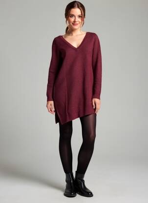 Rochie pulover croială dreaptă mâneci lungi violet LPB femeie