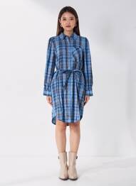 Rochie midi mâneci lungi mâneci lungi albastru B.YOUNG femeie
