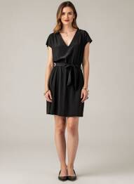 Rochie scurtă mâneci scurte mâneci scurte negru GRACE & MILA femeie