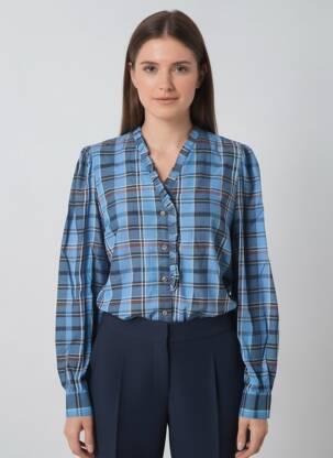 Cămașă croială dreaptă mâneci lungi albastru B.YOUNG femeie