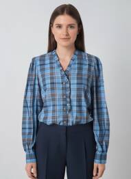 Cămașă croială dreaptă mâneci lungi albastru B.YOUNG femeie