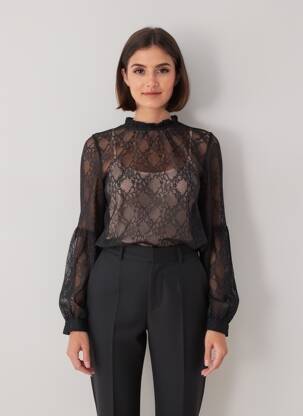Top croială fluidă mâneci lungi negru LA PETITE ETOILE femeie