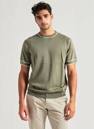 Tricou croială dreaptă mâneci scurte verde MAUVAIS bărbat