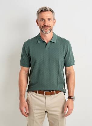 Polo croială dreaptă mâneci scurte verde MAUVAIS bărbat