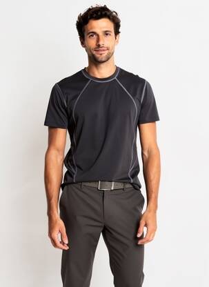 Tricou croială cambrată mâneci scurte negru ASOS bărbat