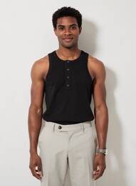 Maiou croială cambrată fără mâneci negru H&M bărbat
