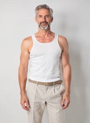 Maiou  fără mâneci alb ABERCROMBIE & FITCH bărbat