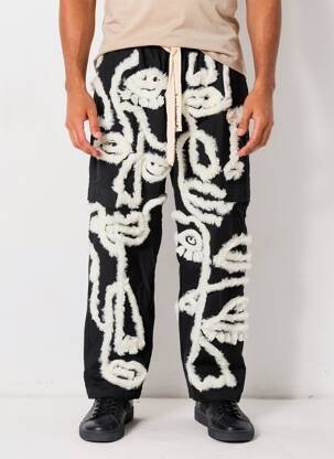 Pantalon drept mărime normală mărime normală negru MAISON LES ENERVES bărbat