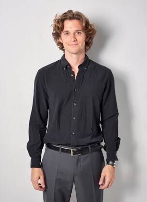 Cămașă cu mâneci lungi croială cambrată negru ABERCROMBIE & FITCH bărbat