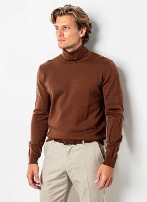 Pulover mâneci lungi mâneci lungi maro MASSIMO DUTTI bărbat