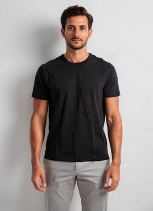 Tricou croială dreaptă mâneci scurte negru CEFRAN bărbat