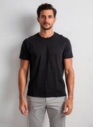 Tricou croială dreaptă mâneci scurte negru CEFRAN bărbat