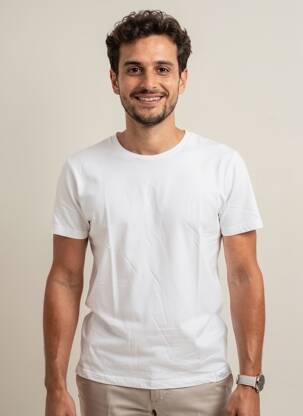 Tricou croială dreaptă mâneci scurte alb DAVID BECKHAM bărbat