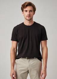 Tricou croială dreaptă mâneci scurte negru DANIEL HECHTER bărbat