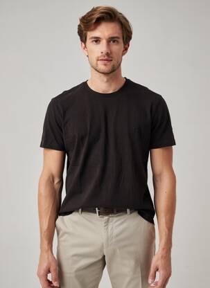 Tricou croială dreaptă mâneci scurte negru DANIEL HECHTER bărbat