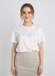 Tricou croială dreaptă mâneci scurte alb MAJESTIC FILATURES femeie