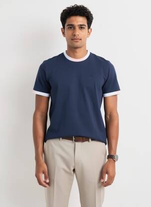 Tricou croială cambrată mâneci scurte albastru CAMBERABERO bărbat