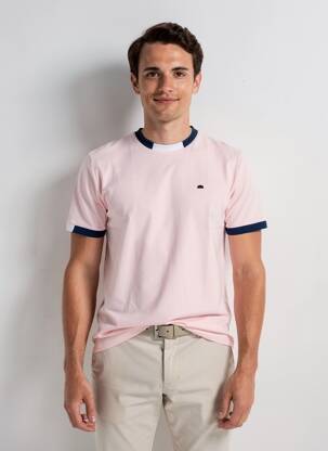 Tricou croială cambrată mâneci scurte roz CAMBERABERO bărbat