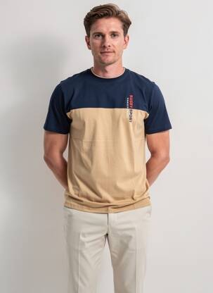 Tricou croială cambrată mâneci scurte albastru CAMBERABERO bărbat
