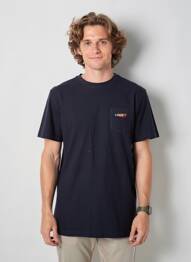 Tricou broderie mâneci scurte albastru CAMBERABERO bărbat