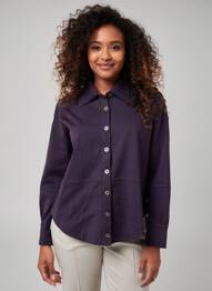 Cămașă croială dreaptă mâneci lungi violet HANA SAN femeie
