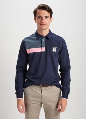 Polo mâneci lungi mâneci lungi albastru CAMBERABERO bărbat