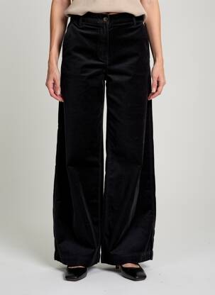 Pantalon larg închidere cu fermoar sub clapetă cu nasturi mărime normală negru HOD femeie