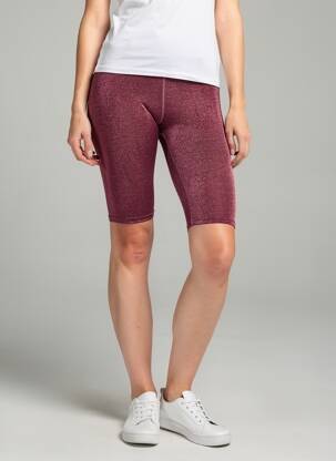 Pantalon de ciclism efect material satinat mărime normală roz GOLDA femeie