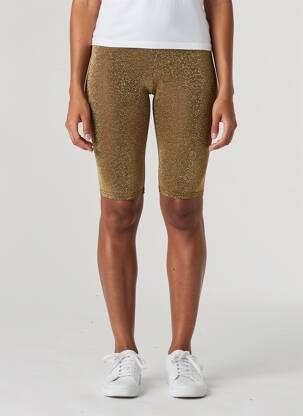 Pantalon de ciclism efect material satinat mărime normală auriu GOLDA femeie