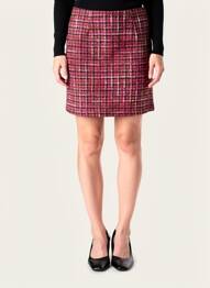 Fustă scurtă țesătură tweed roz LILI SIDONIO femeie